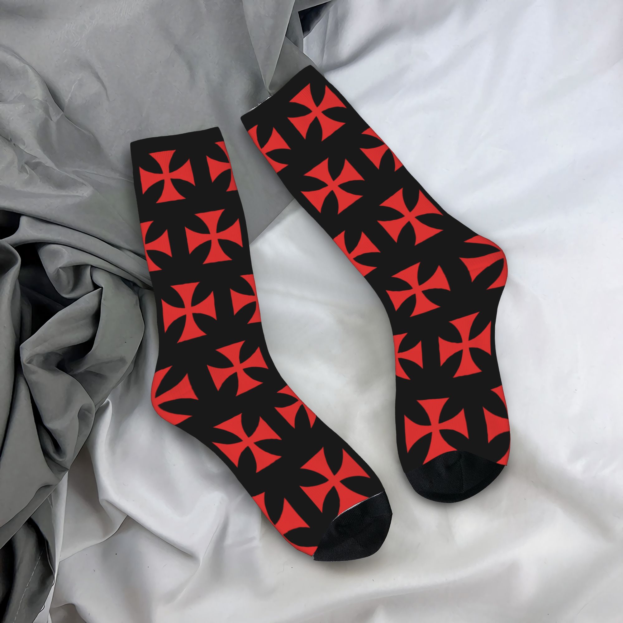 Dress Sock Men - Meias Personalizadas com Cruz Templária Vermelha