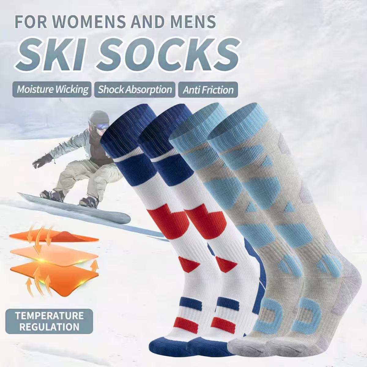 Thermal Sock Winter - Meias Térmicas de Inverno para Esqui,